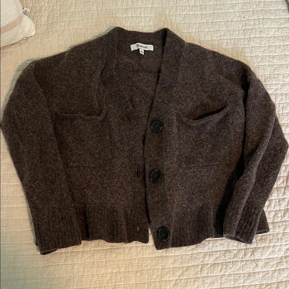 Madewell Cropped Soft Brown Knit Sweater